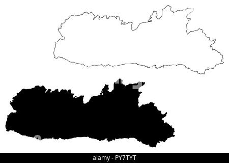 Meghalaya (États et territoires de l'union de l'Inde, États fédérés, République de l'Inde) map vector illustration, croquis Gribouillage à l'état de Meghalaya site Illustration de Vecteur