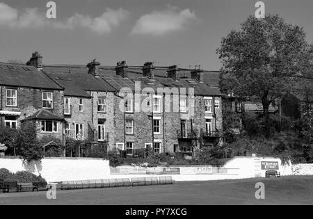 Le Hayfield Cottages, Derbyshire Banque D'Images