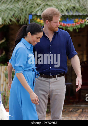 Le duc et la duchesse de Kent au cours d'une visite à Tupou College le deuxième jour de la visite du couple royal à Tonga. Banque D'Images