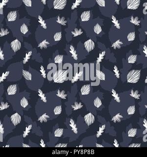 Beau motif floral vectoriel continu sur fond blanc et bleu pour papier peint texture et exotiques Illustration de Vecteur