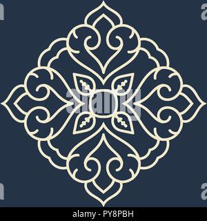 Motif Mandala ornement noir et blanc pour l'élément d'arrière-plan et conception Illustration de Vecteur