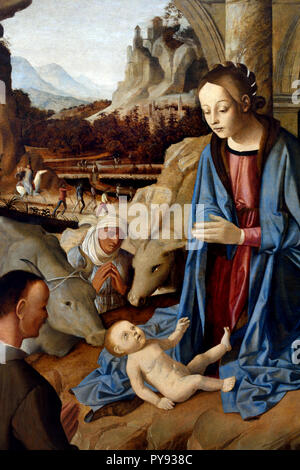 L'Adoration du Berger 1520 Marco Palmezzano 1459-1539 15-16ème siècle, l'Italie, l'italien. Banque D'Images