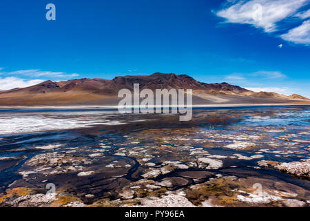 Laguna Negra est un écran haute lac andin sur la frontière, où le Chili, l'Argentine et la Bolivie tous ensemble près de la ville de San Pedro de Atacama Banque D'Images