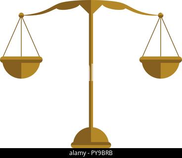 L'icône de l'équilibre d'or isolées Illustration de Vecteur