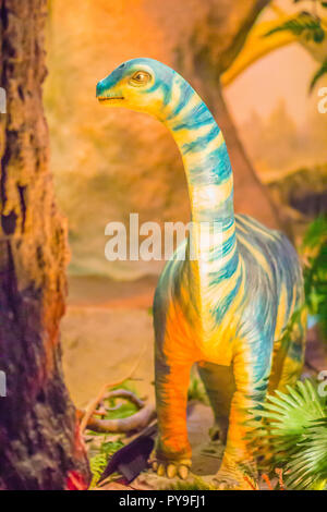 Cute model de Phuwiangosaurus sirindhornae de Bangkok musée public. Phuwiangosaurus euhelopodid est un genre de dinosaure du Crétacé précoce de T Banque D'Images