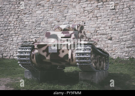 Belgrade, Serbie - 31 mars 2018 : char léger allemand Panzer I ou Panzerkampfwagen Pz. Kpfw. I Ausf. F (VK18.01) à partir de la Seconde Guerre mondiale en face de Mili Banque D'Images