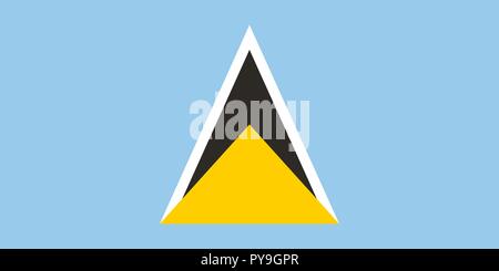 Image vectorielle pour Saint Martin drapeau. Basé sur les langues officielles et les dimensions exactes du drapeau Sainte-lucie (2:1) et couleurs (291C, 116C, noir et blanc) Illustration de Vecteur