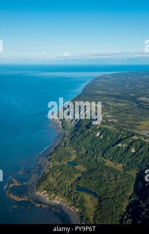 Vue aérienne de Homer, Parc national de Kenai Fjords, Alaska, États-Unis. Banque D'Images