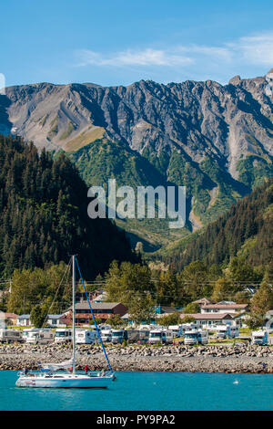 Seward, Résurrection Bay, île de Kenai, Alaska, USA. Banque D'Images