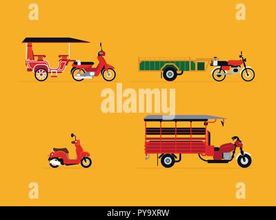 Propre et moderne et télévision-conception véhicule cambodgien. Illustration de Vecteur