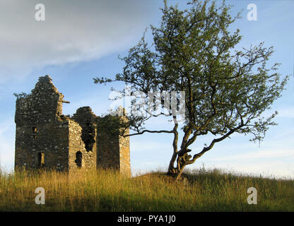 Château de Plunton, Borgue, entre Kirkcudbright et Gatehouse of Fleet, Dumfries et Galloway, SW Écosse. Inspiration pour la Doom de Devorgoil de Walter Scott Banque D'Images