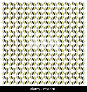 Pennant Coralfish, Heniochus acuminatus, motif à répétition, in front of white background Banque D'Images