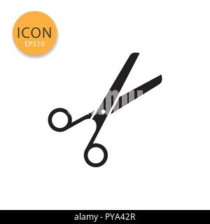Icône style ciseaux télévision en couleur noir vector illustration sur fond blanc. Illustration de Vecteur