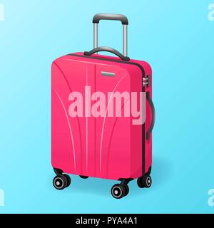 Rose unique avec une assurance voyage sac bagage valise voyage isolé - icon Illustration de Vecteur