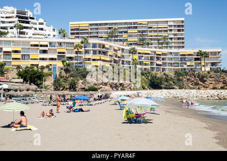 La plage de Torremolinos, Costa del Sol, Espagne. Banque D'Images