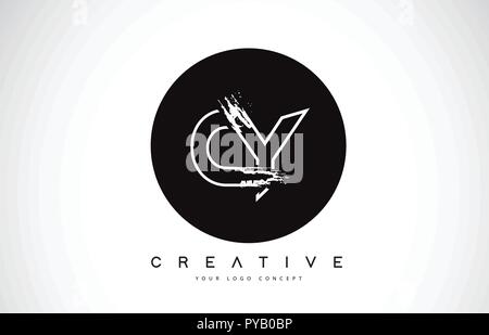 Lettre moderne CY Logo Design noir et blanc avec monogramme. Logo monogramme Lettre créative brosse vecteur Conception. Illustration de Vecteur