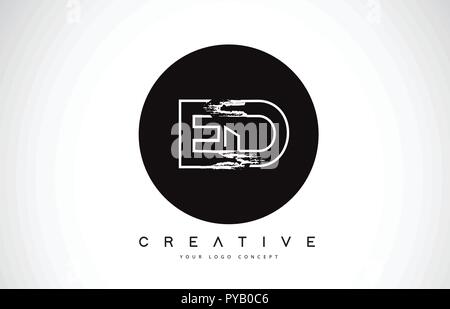 Lettre moderne de conception de logo en noir et blanc avec monogramme. Logo monogramme Lettre créative brosse vecteur Conception. Illustration de Vecteur