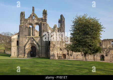 Voir l'abbaye de Kirkstall, un monastère cistercienne et près de Leeds, West Yorkshire Banque D'Images