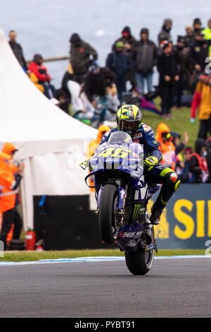 Melbourne, Australie. 27 octobre 2018. : Qui d'autre mais Rossi lors des qualifications à l'Australienne Michelin 2018 , le Grand Prix Moto d'Australie le 27 octobre 2018. Crédit : Dave Hewison Sports/Alamy Live News Banque D'Images