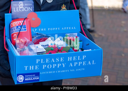 Brentwood, Royaume-Uni. 27 octobre 2018. Royal British Legion Poppy lancement appel Brentwood, Essex Credit Ian Davidson/Alamy Live News Banque D'Images