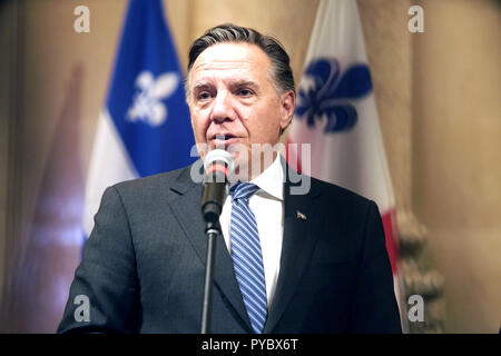 Montréal, Canada. 27 octobre 2018. Le Premier ministre élu François Legault lors d'une conférence de presse à l'hôtel de ville.Credit:Mario Beauregard/Alamy Live News Banque D'Images