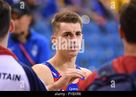 Doha, Qatar. 26Th Oct, 2018. Max Whitlock (GBR), 26 octobre 2018 - 2018 Gymnastique Artistique : Les championnats du monde de gymnastique artistique masculine, barre horizontale dans la qualification de l'équipe dôme Aspire à Doha, Qatar. Credit : MATSUO.K/AFLO SPORT/Alamy Live News Banque D'Images