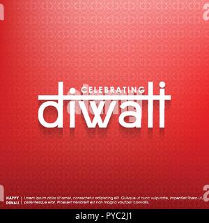 Subh Diwali design typographique avec abstract background Illustration de Vecteur