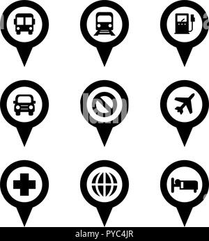 La carte de voyage pins Illustration de Vecteur