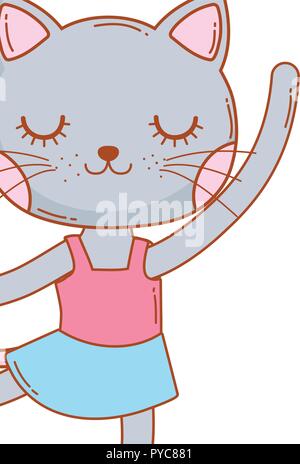 Kitty Cat fixer en cartoon Illustration de Vecteur