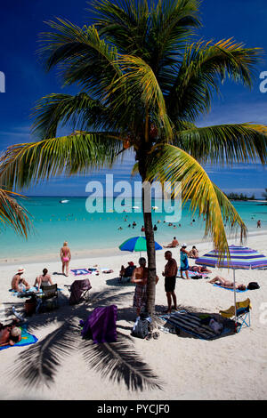 La plage publique de Pereybere, Île Maurice. Banque D'Images