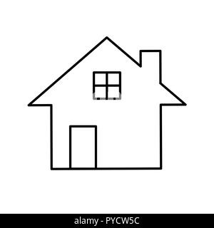 Chambre simple pictogramme accueil icône contour vector illustration Illustration de Vecteur