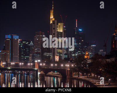 Frankfurt am Main nuit Banque D'Images