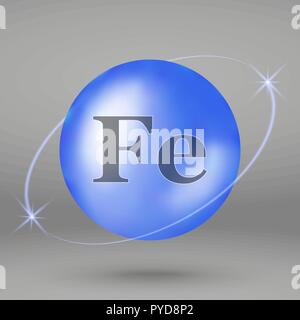 L'icône de fer. minéral drop comprimé capsule. La conception complexe minéral Illustration de Vecteur