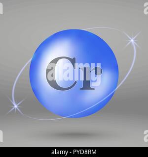 L'icône de chrome. minéral drop comprimé capsule. La conception complexe minéral Illustration de Vecteur