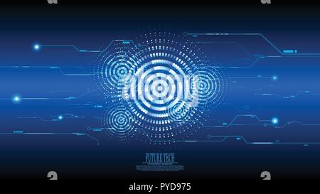 Vector abstract blue background circuit cybernétique, future tech Illustration de Vecteur
