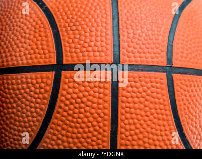 Détail de Texture d'un ballon de basket-ball Banque D'Images