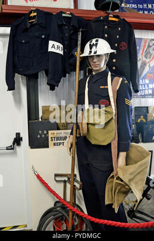 Air Raid ARP Directeur de l'on va se revoir, Musée de la seconde guerre mondiale, de Freiston Freiston Shore, Lincolnshire, Angleterre, RU Banque D'Images