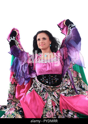 Portrait d'une danseuse gitane en costume national Banque D'Images