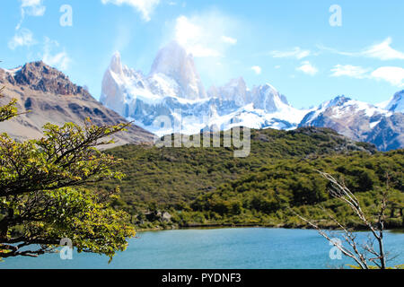 Le mont Fitz Roy en El Chalten, le Parc National Los Glaciares en Argentine Banque D'Images