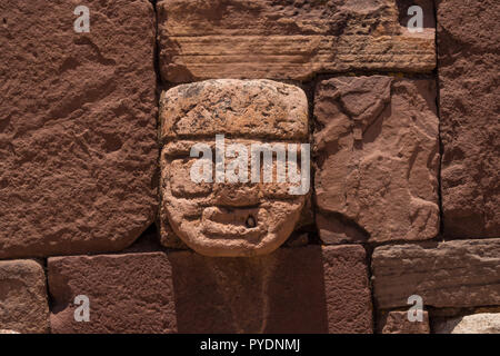 Ruines de l'ancienne ville de Tiwanaku, Bolivie Banque D'Images