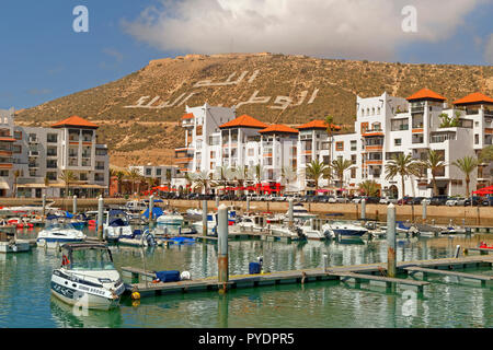 Marina d'Agadir, dans le sud du Maroc, Marrakech-tensift Province du Nord, Afrique de l'Ouest. Banque D'Images