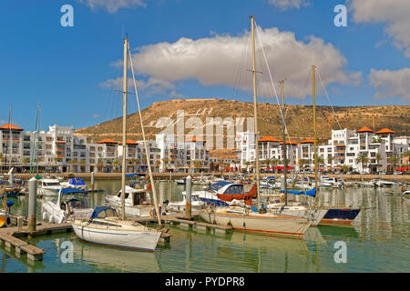 Marina d'Agadir, dans le sud du Maroc, Marrakech-tensift Province du Nord, Afrique de l'Ouest. Banque D'Images