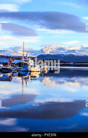 Paysages d'automne sur l'île de Kvaløya à Tromsø Municipalité comté de Troms, Norvège. Banque D'Images