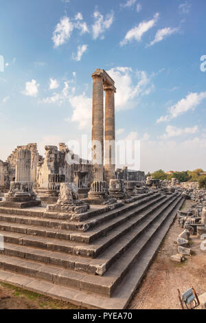 Les ruines historiques du Temple d'Apollon situé à Didim à Aydn Province de la Turquie. Banque D'Images