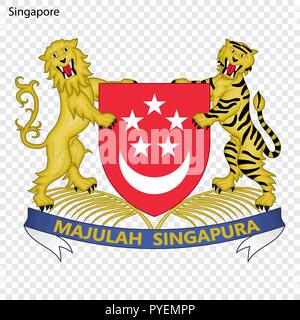 Symbole de Singapour. L'emblème national Illustration de Vecteur