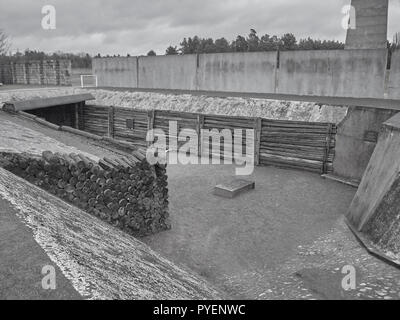 Orianenburg, Allemagne - 12 décembre 2017 : Shot du mur où les gens où tués Banque D'Images