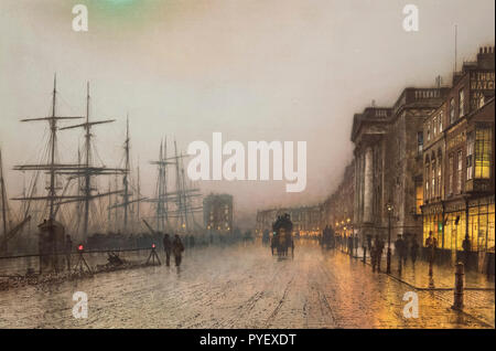 Canny Glasgow par John Atkinson Grimshaw (1836-1893), huile sur toile, 1887 Banque D'Images