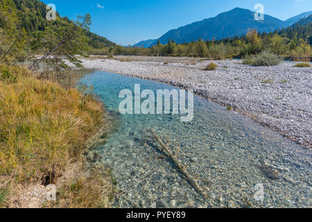 La rivière Isar, Oberisar ou du haut de l'Isar, Lenggries, Montagnes du Karwendel, les Alpes du Sud, Bavière, Allemagne, Europe Banque D'Images