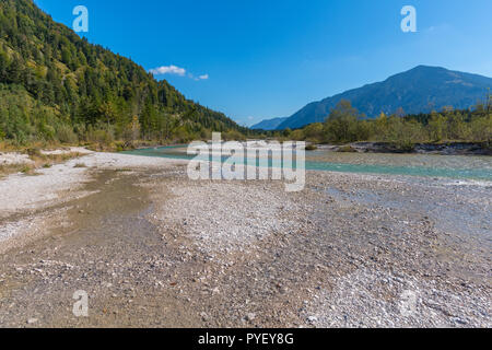 La rivière Isar, Oberisar ou du haut de l'Isar, Lenggries, Montagnes du Karwendel, les Alpes du Sud, Bavière, Allemagne, Europe Banque D'Images