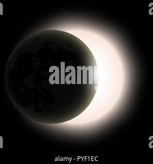 Total solar Eclipse, Eclipse du soleil . Vector illustration Illustration de Vecteur